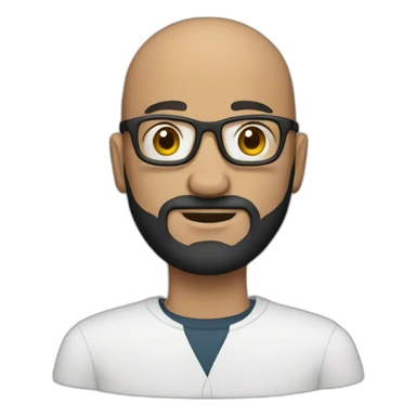 bald man with dark beard and glasses sticker