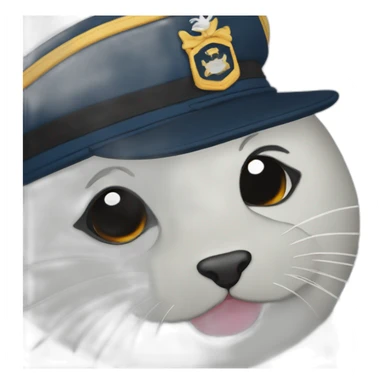 black seal with captain's boat cap wink of an eye sticker