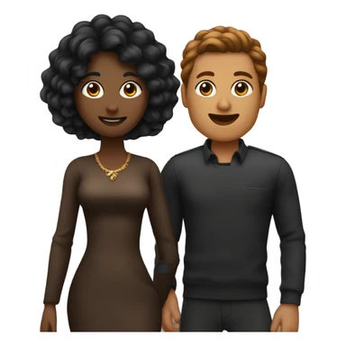 Femme cheveux noir se marie avec un homme avec cheveux marron sticker