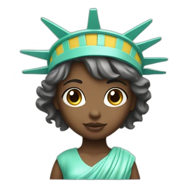 cute girl statue of liberty sticker