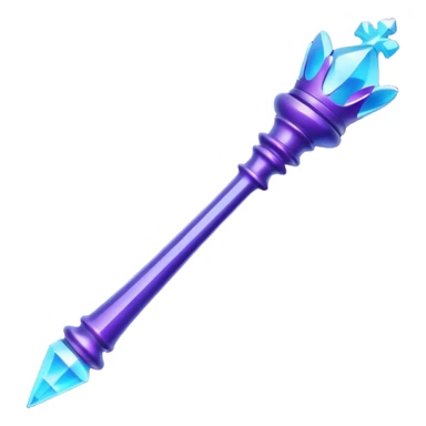 Create a small, visually appealing icon of a magic wand (chess wand style) to represent creativity and artistic design. Use a clean, modern look with glowing accents in purple and blue shades.
 sticker