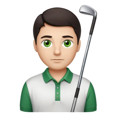 Love my golfer dark hair green eyes male sticker