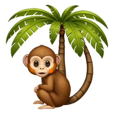 coconut tree with a monkey sticker
