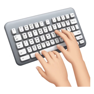 hands typing on keyboard sticker