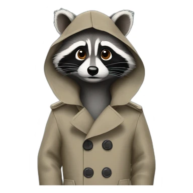 Three raccoons in a trench coat sticker