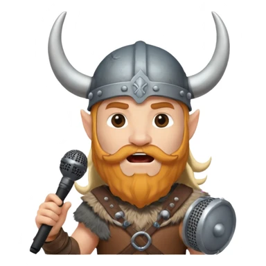 viking singing with micro, half body sticker