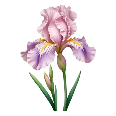 single Soft Pink Iris, straight stem sticker
