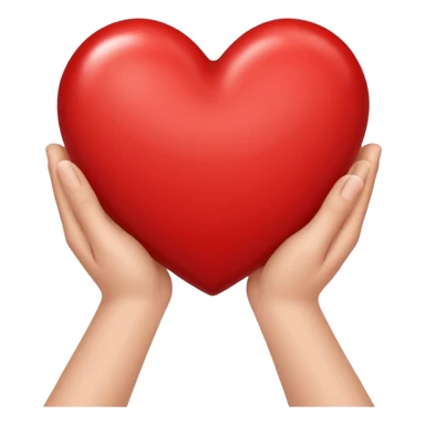 emoji of red heart with giving hands sticker