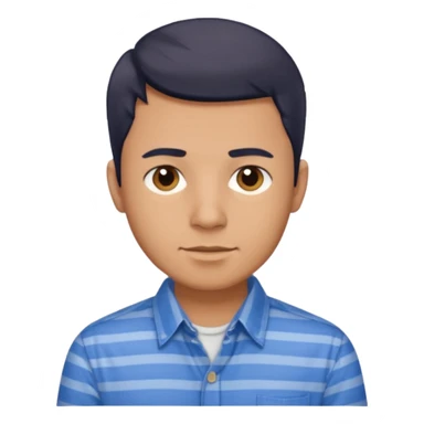 Man with blue Striped Shirt not a t shirt sticker