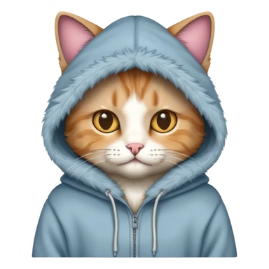 Cat wearing  a hoodie  sticker