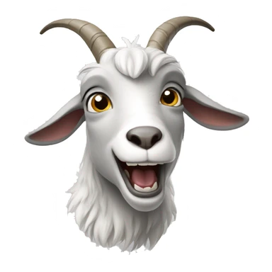 grey and white goat growling sticker
