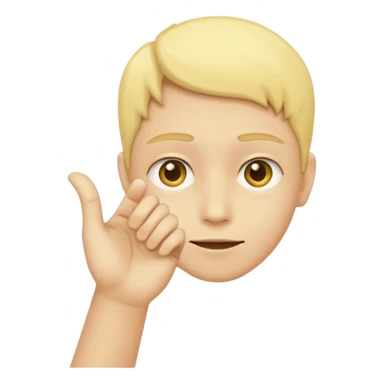 A yellow circle face person with neutral face with his hand in front of him at 90 degree angle sticker