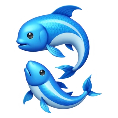 The zodiac symbol Pisces 00d9ff color 3d  sticker