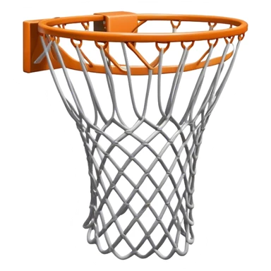 Cinematic Realistic image of a basketball hoop with a detailed metal rim and intricately woven net, captured in dynamic lighting that evokes the charged atmosphere of a competitive court sticker