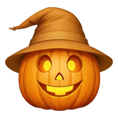 fall ecstatic emoticon artsy slightly creepy pumpkin hat sticker