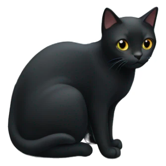 black cat by the water sticker