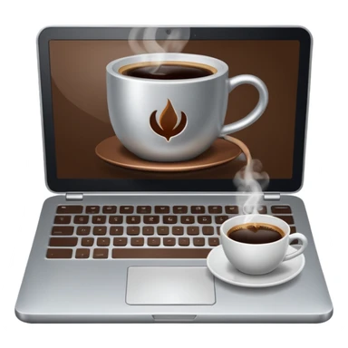 work silver laptop with coffee sticker