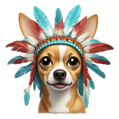 Chihuahua native headdress surprised  sticker