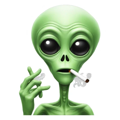 alien smoking a cigarette  sticker