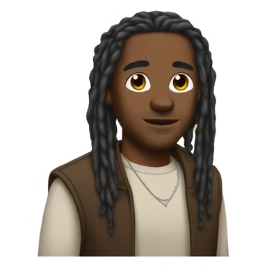 man with dark tan skin and dreadlocs sticker