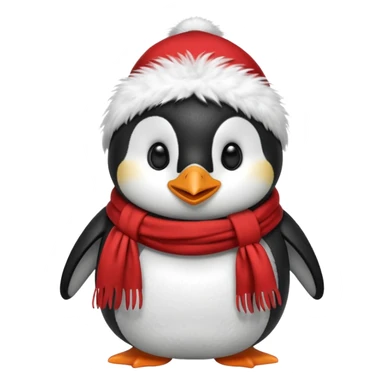 penguin with red scarf  sticker