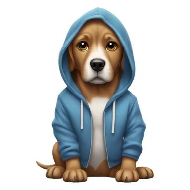 Dog wering a hoodie sticker