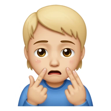 Middle finger crying face sticker