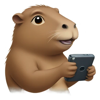capybara takes video on phone sticker