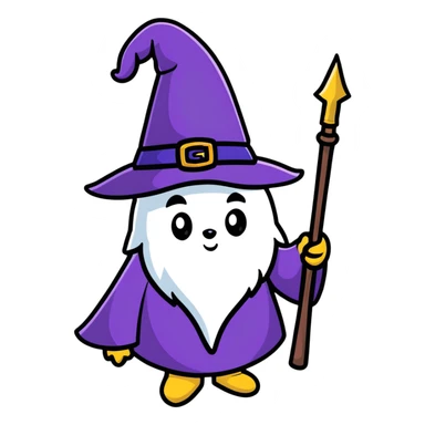 Harry Potter wizard hat and wand sticker