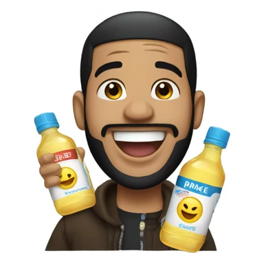 drake holding baby oil and laughing  sticker