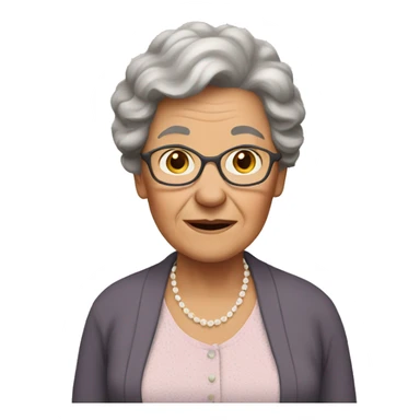 Grandma with brown hair sticker