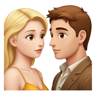 two lovers looking at eachother very romanticaly sticker