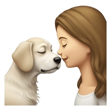 Human kissing dog sticker