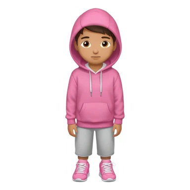 Kid Boy in pink hoodie and sneakers sticker