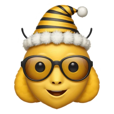 bee with party hat and sunglasses sticker