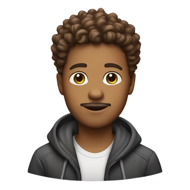 brown boy with curly hair taper fade and goatee  sticker