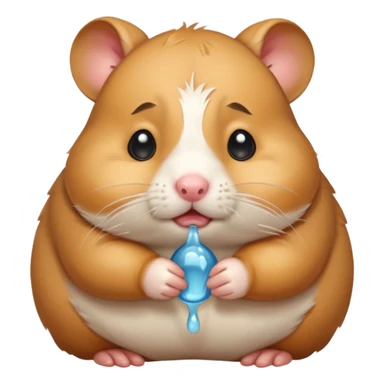 Crying fat hamster sticker