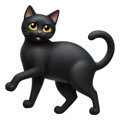 a black cat dancing on heels sticker