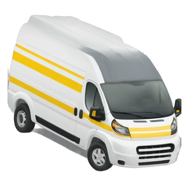 a white promaster van with four yellow stripes  sticker