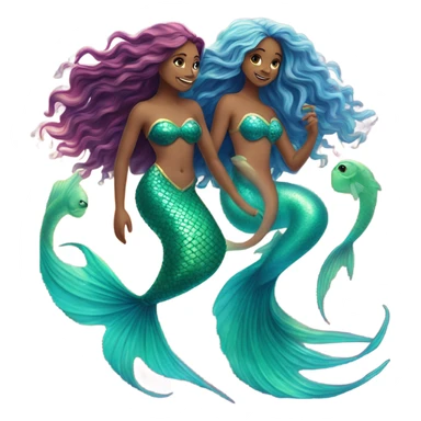 Yanni and Lev as a mermaid sticker