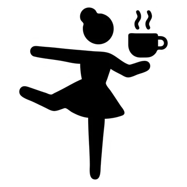 A ballerina holding a cup of cappuccino sticker