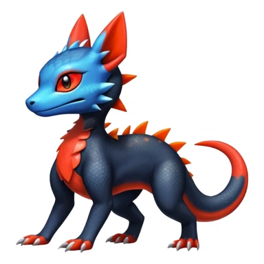 Cute Shiny Guilmon-Salandit-Umbreon-Fakémon-hybrid-creature (full body)  sticker