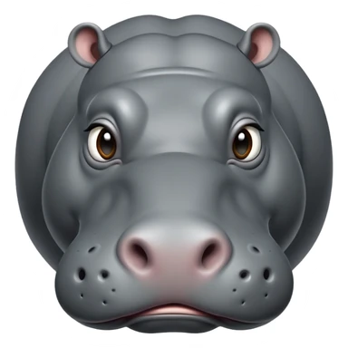 cinematic-noble-hippo-portrait-emoji,-poised-and-regal,-with-a-massive,-robust-build-and-a-smooth,-sleek-slate-gray-hide,-deep-set-soulful-eyes,-simplified-yet-sharp-and-sophisticated-features,-highly-detailed,-glowing-with-a-soft radiance sticker