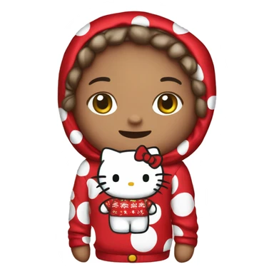 Hello kitty in Christmas pajamas sticker