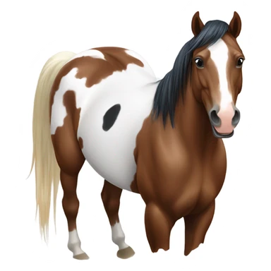 Happy paint horse with bay quarter horse  sticker