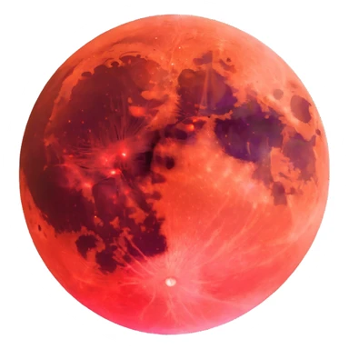 blood moon with a faint halo sticker