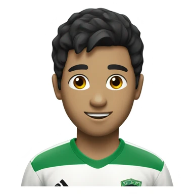 A soccer player with a green shirt with white skin olor with black hair and a number 10 in his shirt  sticker