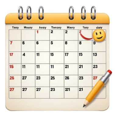 calendar with tasks marked sticker