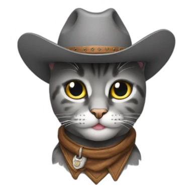 cowboy gray cat sticker