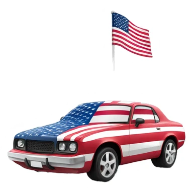 USA flag in car sticker
